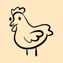 illustration d'une poule sur fond beige
